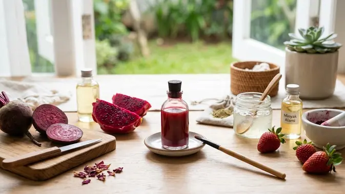 liptint alami - ilustrasi berita Resep Liptint Alami untuk Dipraktikkan di Rumah dari Buah dan Mica